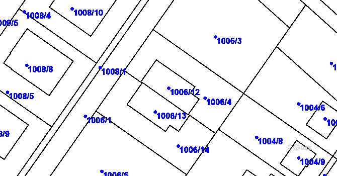 Parcela st. 1006/12 v KÚ Hajany, Katastrální mapa