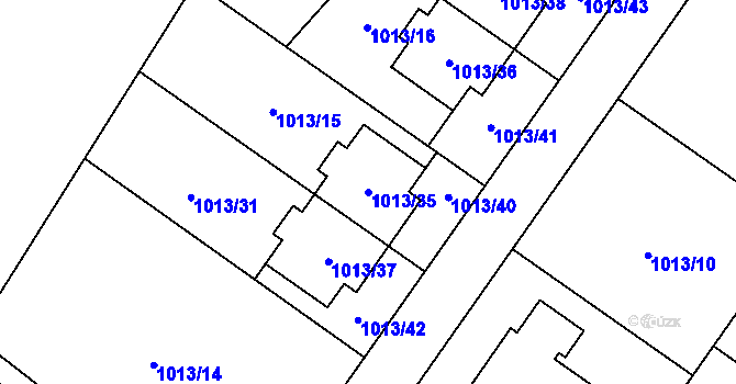 Parcela st. 1013/35 v KÚ Hajany, Katastrální mapa