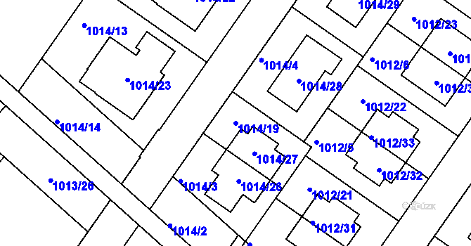 Parcela st. 1014/19 v KÚ Hajany, Katastrální mapa