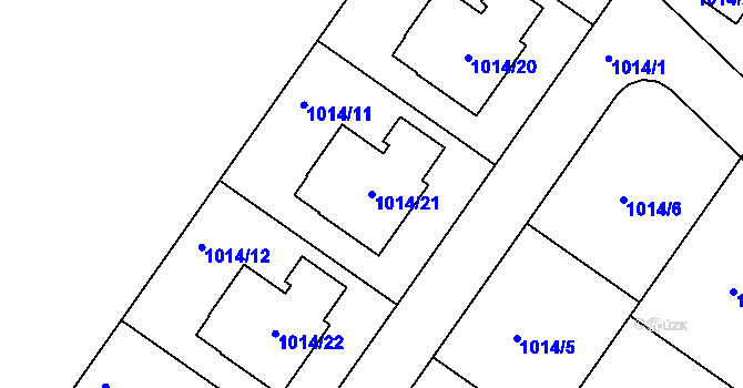 Parcela st. 1014/21 v KÚ Hajany, Katastrální mapa