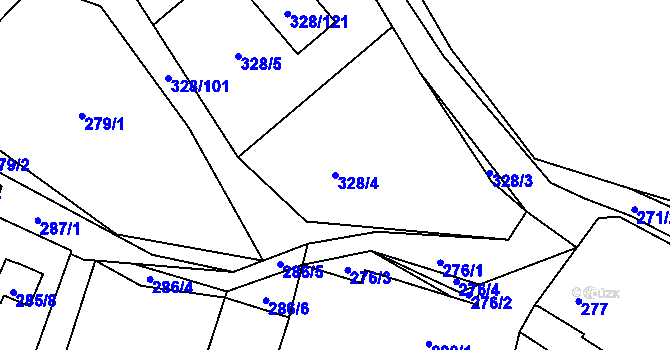 Parcela st. 328/4 v KÚ Háje u Příbramě, Katastrální mapa