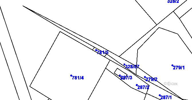 Parcela st. 781/5 v KÚ Háje u Příbramě, Katastrální mapa