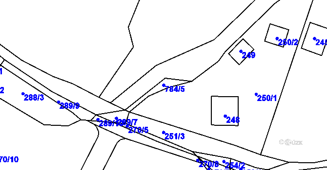 Parcela st. 784/5 v KÚ Háje u Příbramě, Katastrální mapa