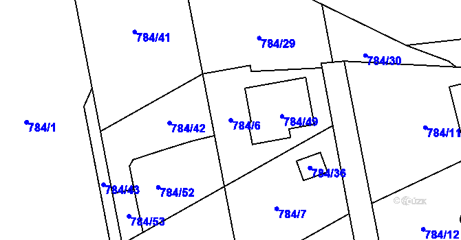 Parcela st. 784/6 v KÚ Háje u Příbramě, Katastrální mapa