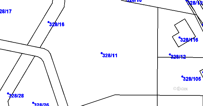 Parcela st. 328/11 v KÚ Háje u Příbramě, Katastrální mapa