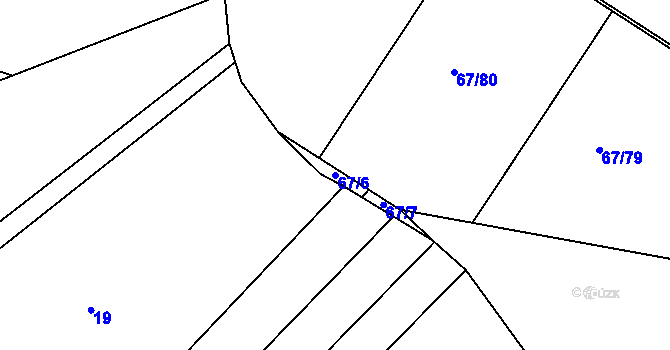 Parcela st. 67/6 v KÚ Háje u Příbramě, Katastrální mapa