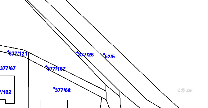 Parcela st. 52/5 v KÚ Háje u Příbramě, Katastrální mapa
