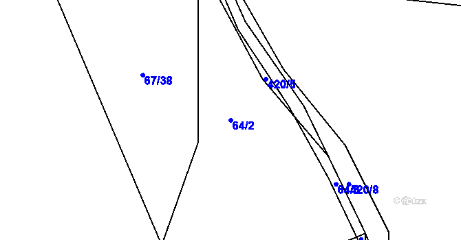 Parcela st. 64/2 v KÚ Háje u Příbramě, Katastrální mapa