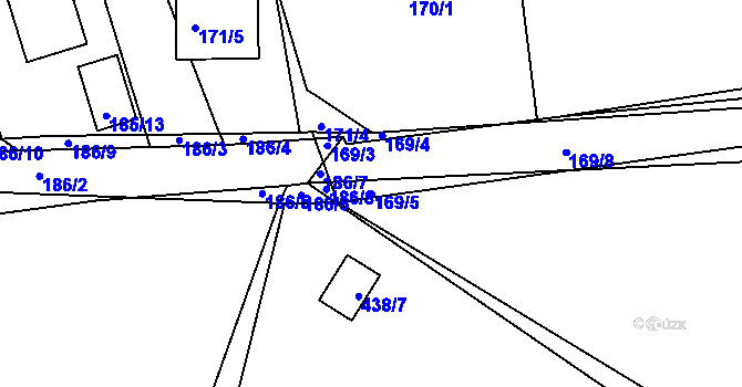 Parcela st. 169/5 v KÚ Háje u Příbramě, Katastrální mapa