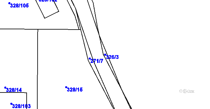 Parcela st. 326/3 v KÚ Háje u Příbramě, Katastrální mapa