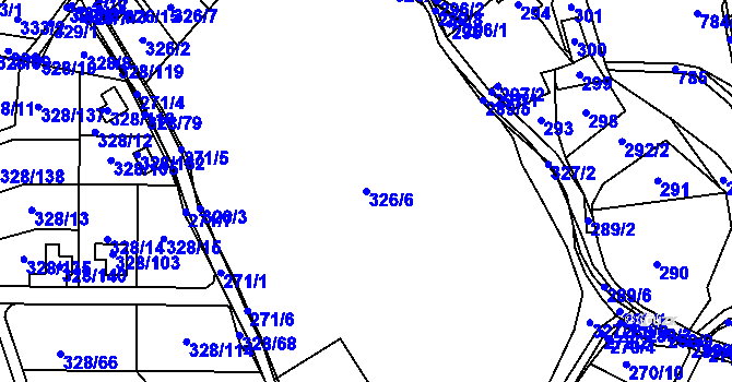 Parcela st. 326/6 v KÚ Háje u Příbramě, Katastrální mapa