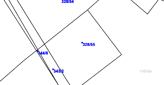 Parcela st. 328/55 v KÚ Háje u Příbramě, Katastrální mapa