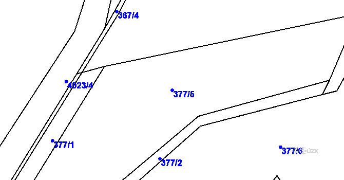 Parcela st. 377/5 v KÚ Háje u Příbramě, Katastrální mapa