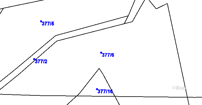 Parcela st. 377/6 v KÚ Háje u Příbramě, Katastrální mapa