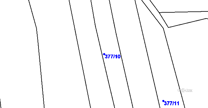 Parcela st. 377/10 v KÚ Háje u Příbramě, Katastrální mapa