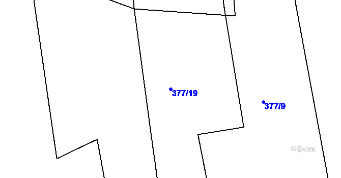 Parcela st. 377/19 v KÚ Háje u Příbramě, Katastrální mapa