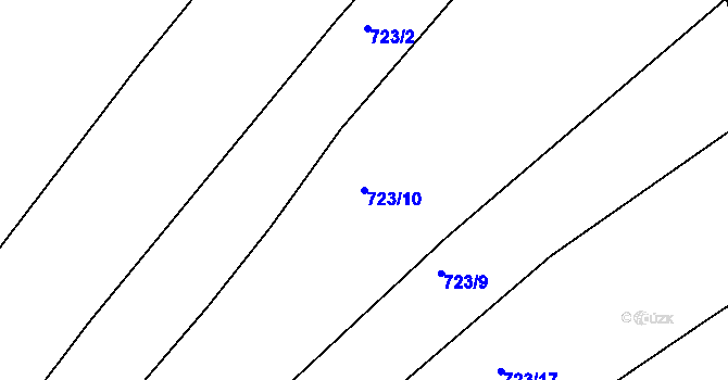 Parcela st. 723/10 v KÚ Háje u Příbramě, Katastrální mapa