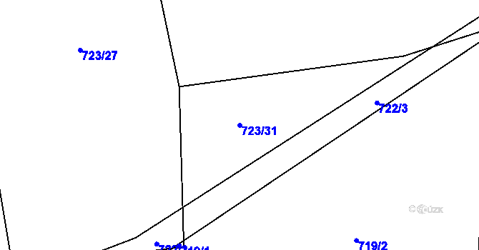 Parcela st. 723/31 v KÚ Háje u Příbramě, Katastrální mapa