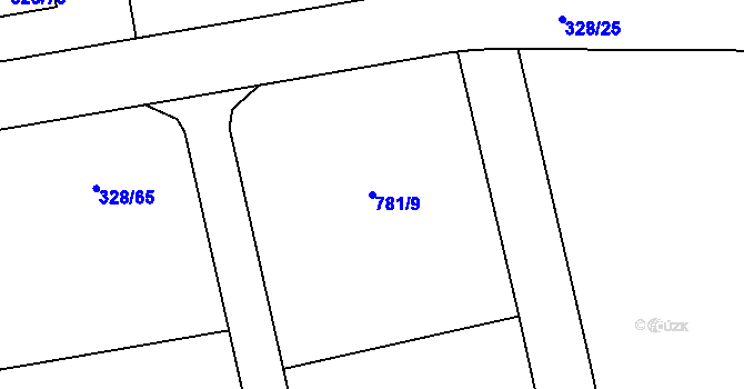 Parcela st. 781/9 v KÚ Háje u Příbramě, Katastrální mapa