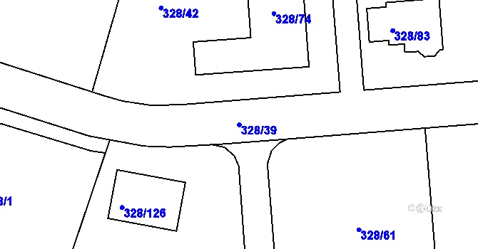 Parcela st. 328/39 v KÚ Háje u Příbramě, Katastrální mapa