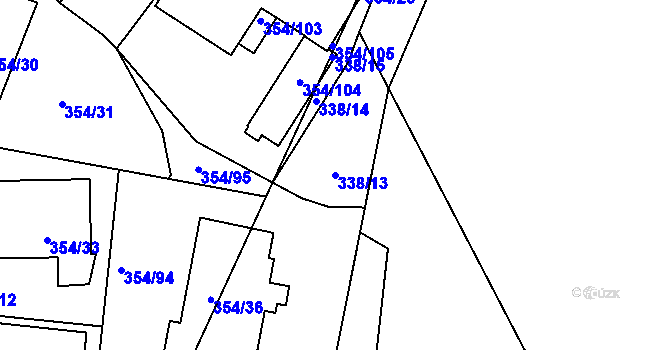 Parcela st. 338/13 v KÚ Háje u Příbramě, Katastrální mapa