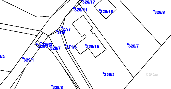 Parcela st. 326/15 v KÚ Háje u Příbramě, Katastrální mapa