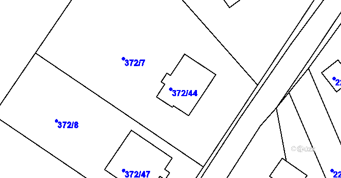 Parcela st. 372/44 v KÚ Háje u Příbramě, Katastrální mapa