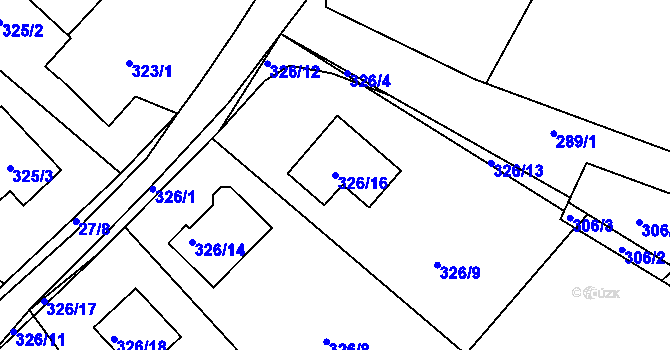 Parcela st. 326/16 v KÚ Háje u Příbramě, Katastrální mapa