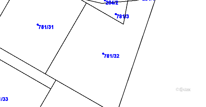 Parcela st. 781/32 v KÚ Háje u Příbramě, Katastrální mapa