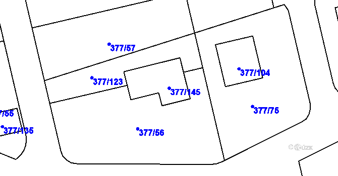 Parcela st. 377/145 v KÚ Háje u Příbramě, Katastrální mapa