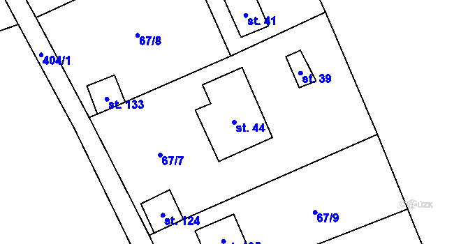 Parcela st. 44 v KÚ Dolní Pelhřimov, Katastrální mapa