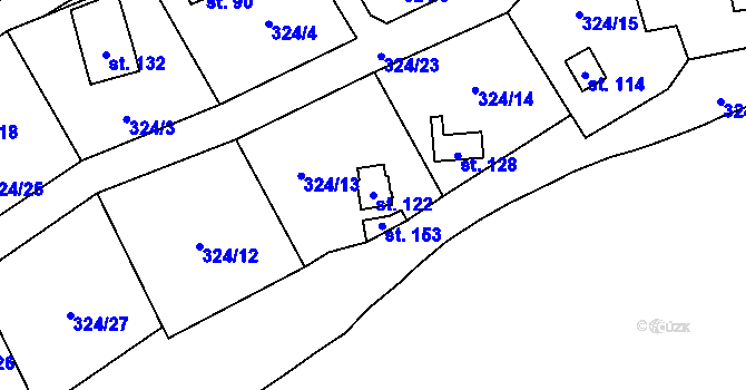 Parcela st. 122 v KÚ Dolní Pelhřimov, Katastrální mapa