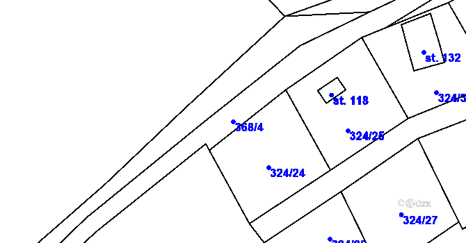 Parcela st. 368/4 v KÚ Dolní Pelhřimov, Katastrální mapa
