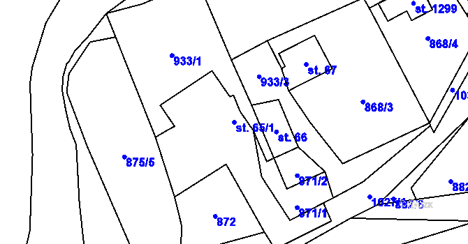 Parcela st. 65/1 v KÚ Háje u Chebu, Katastrální mapa