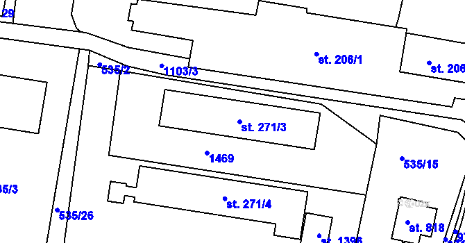 Parcela st. 271 v KÚ Háje u Chebu, Katastrální mapa