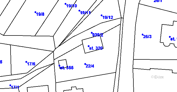 Parcela st. 320 v KÚ Háje u Chebu, Katastrální mapa