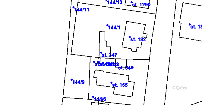 Parcela st. 347 v KÚ Háje u Chebu, Katastrální mapa