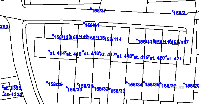 Parcela st. 417 v KÚ Háje u Chebu, Katastrální mapa