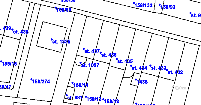 Parcela st. 436 v KÚ Háje u Chebu, Katastrální mapa