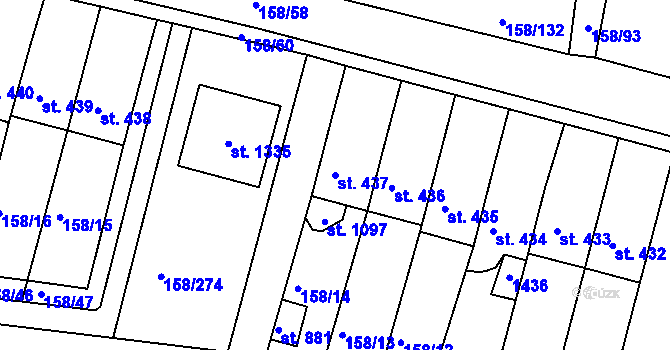 Parcela st. 437 v KÚ Háje u Chebu, Katastrální mapa