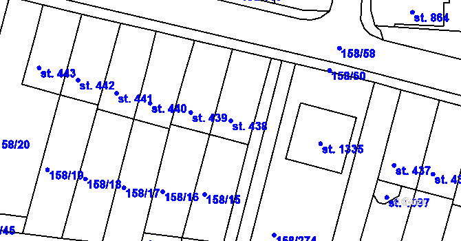 Parcela st. 438 v KÚ Háje u Chebu, Katastrální mapa