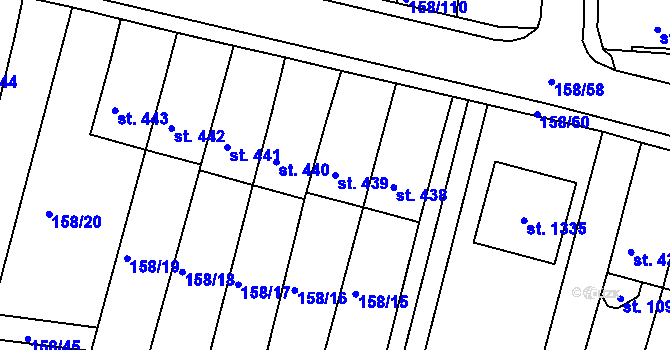 Parcela st. 439 v KÚ Háje u Chebu, Katastrální mapa