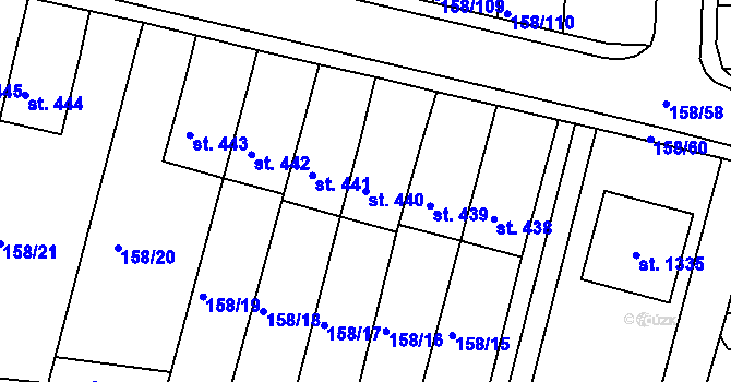 Parcela st. 440 v KÚ Háje u Chebu, Katastrální mapa