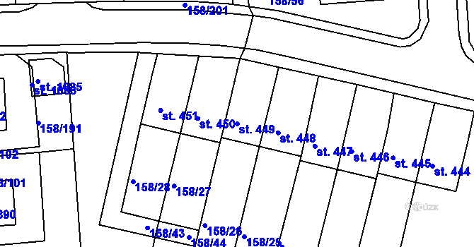 Parcela st. 449 v KÚ Háje u Chebu, Katastrální mapa