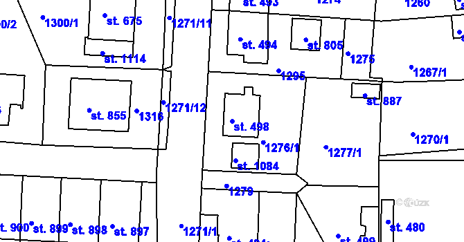 Parcela st. 498 v KÚ Háje u Chebu, Katastrální mapa