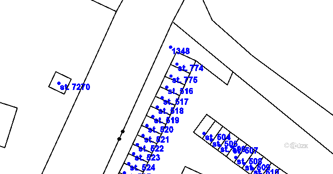 Parcela st. 516 v KÚ Háje u Chebu, Katastrální mapa