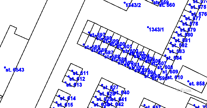 Parcela st. 588 v KÚ Háje u Chebu, Katastrální mapa
