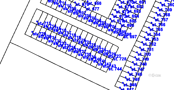 Parcela st. 723 v KÚ Háje u Chebu, Katastrální mapa