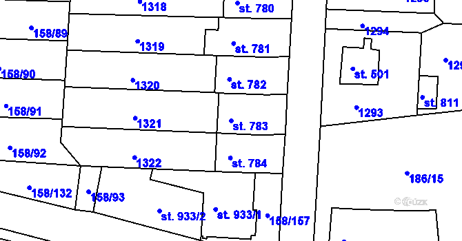 Parcela st. 783 v KÚ Háje u Chebu, Katastrální mapa