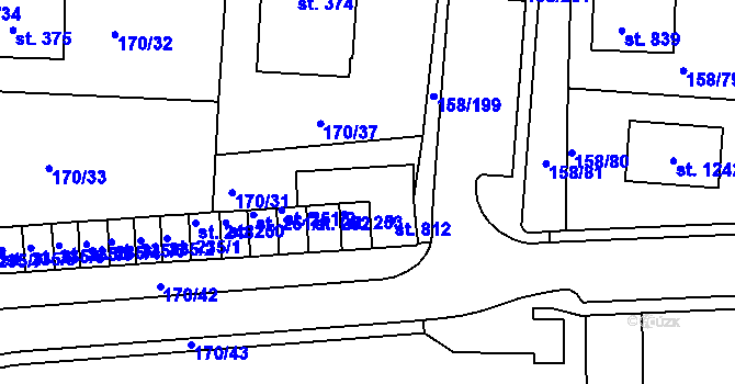 Parcela st. 812 v KÚ Háje u Chebu, Katastrální mapa
